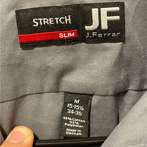 J. Ferrar Slim Stretch Men's M Button up - Picture 2 of 3